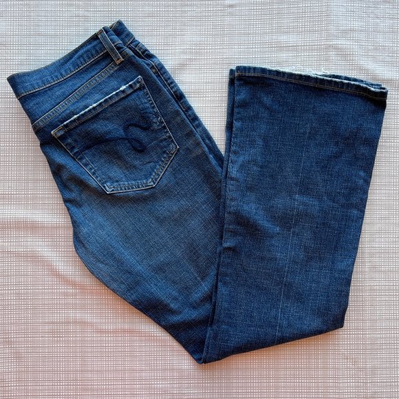 VINTAGE Y2k Denim Flared Denim Jeans Size 10 Distressed Mossimo Stretch … - Picture 4 of 17